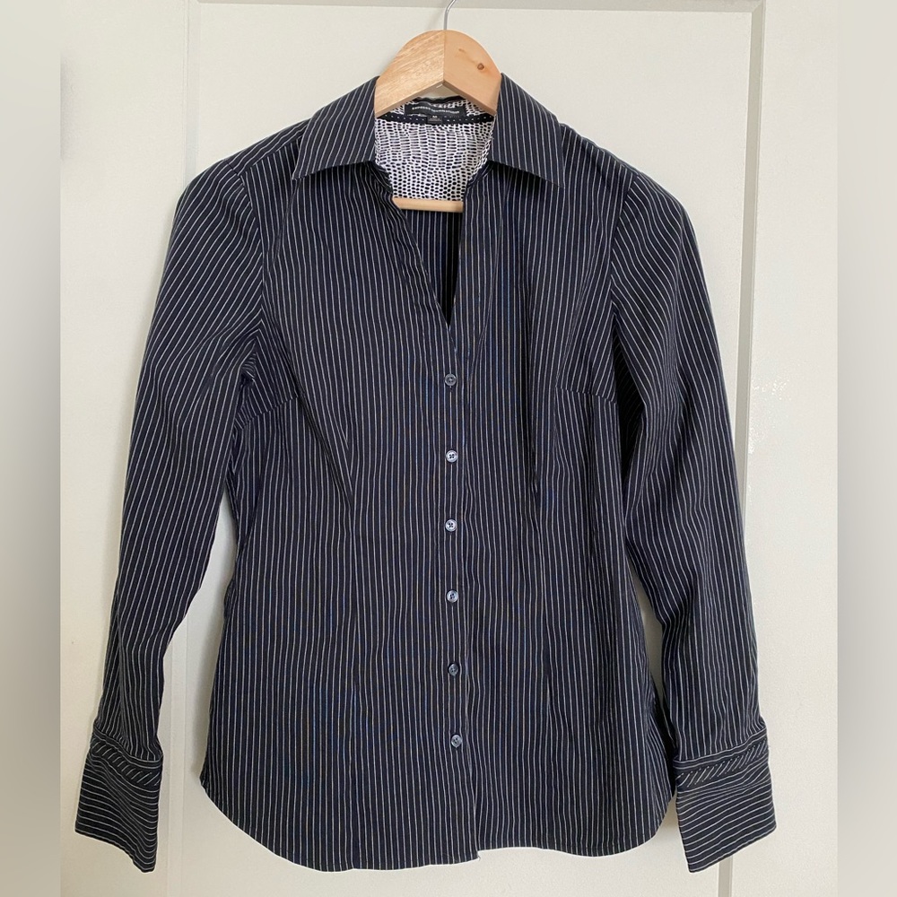 Black & white striped dress shirt